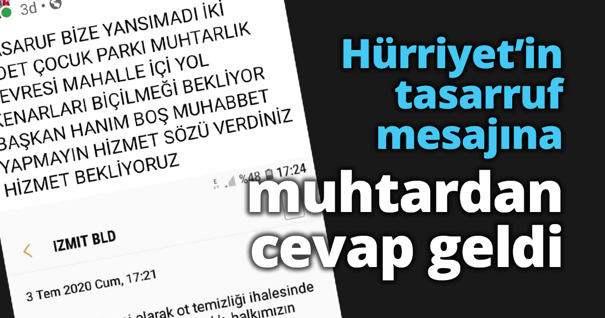Hürriyet’in tasarruf mesajına muhtardan cevap geldi