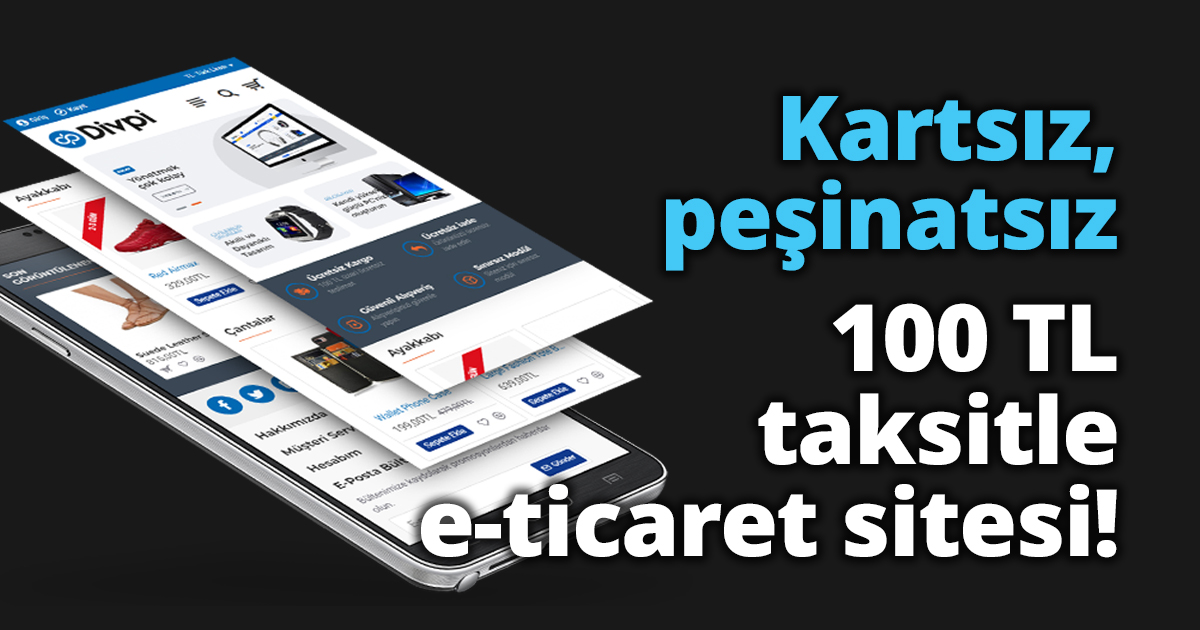 Kartsız, peşinatsız 100 TL taksitle e-ticaret sitesi!