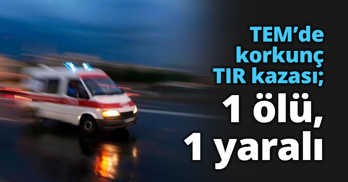 TEM’de korkunç TIR kazası; 1 ölü, 1 yaralı