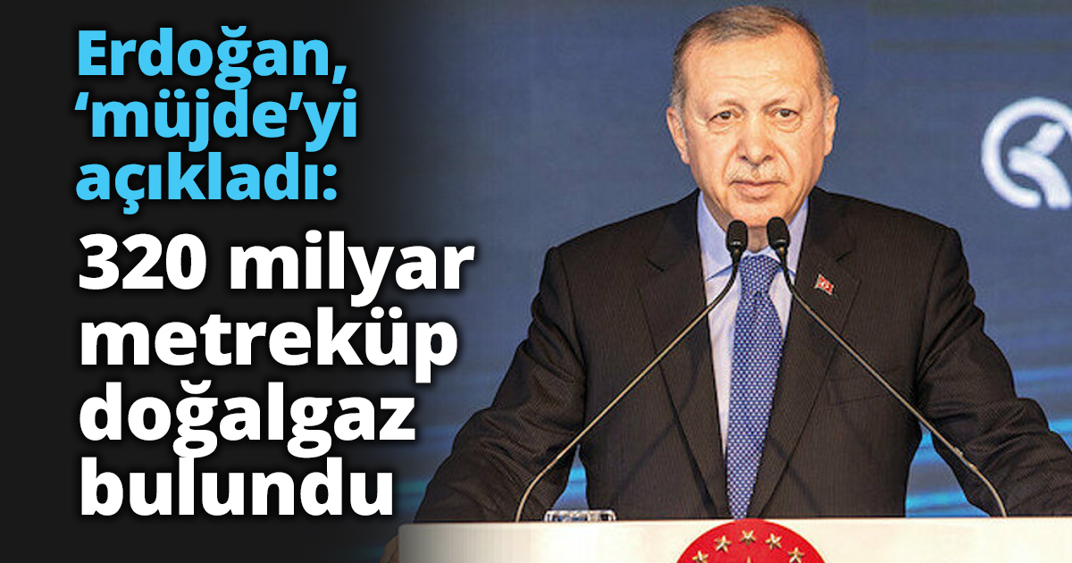 Erdoğan, ‘müjde’yi açıkladı: 320 milyar metreküp doğalgaz bulundu