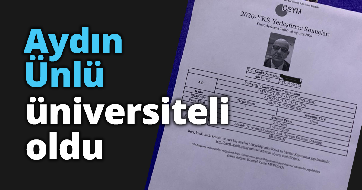 Aydın Ünlü üniversiteli oldu