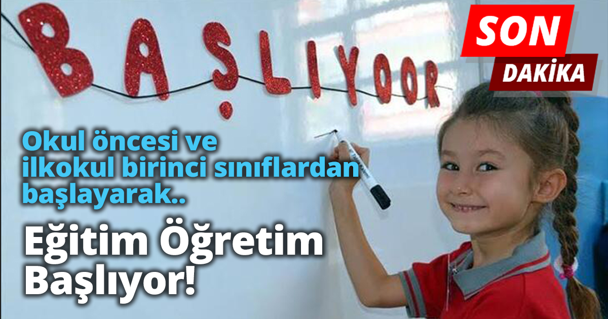 Okul öncesi ve ilkokul birinci sınıflardan başlayarak Eğitim ve Öğretim Açılıyor!