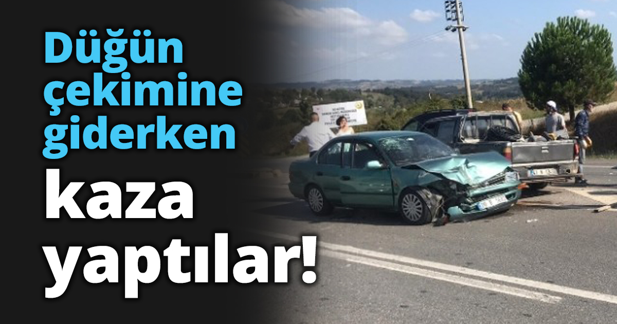 Düğün çekimine giderken kaza yaptılar!