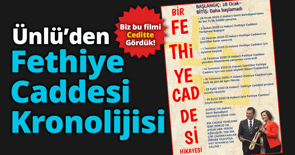 Hayrettin Ünlü’den Fethiye Caddesi Kronolijisi: