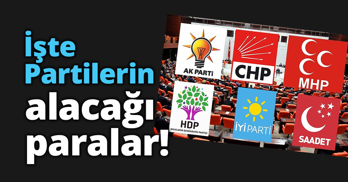 İşte Partilerin alacağı paralar!