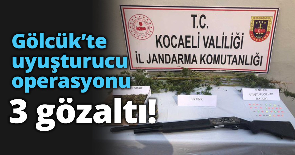 Gölcük’te uyuşturucu operasyonu 3 gözaltı!