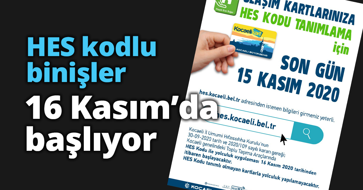 HES kodlu binişler 16 Kasım’da başlıyor