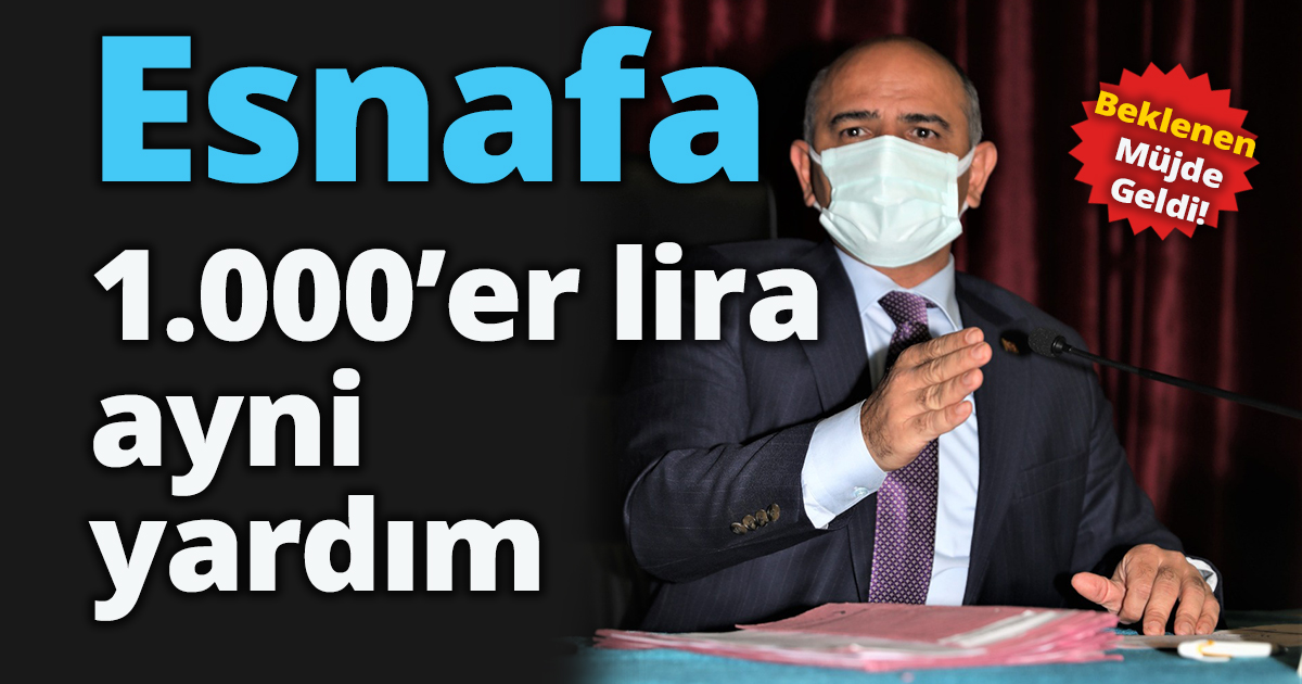 Esnafa 1.000’er lira ayni yardım