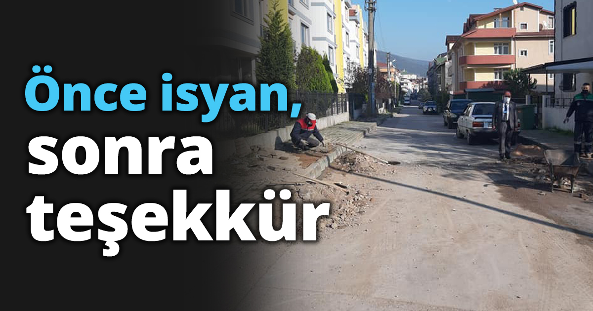 Önce isyan, sonra teşekkür