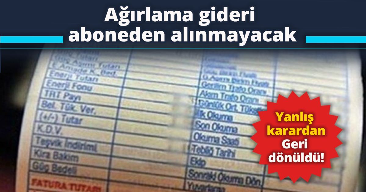 Ağırlama gideri aboneden alınmayacak