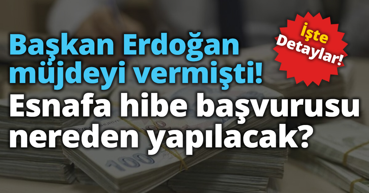 Başkan Erdoğan’ın müjdeyi vermişti! Esnafa hibe başvurusu nereden yapılacak?