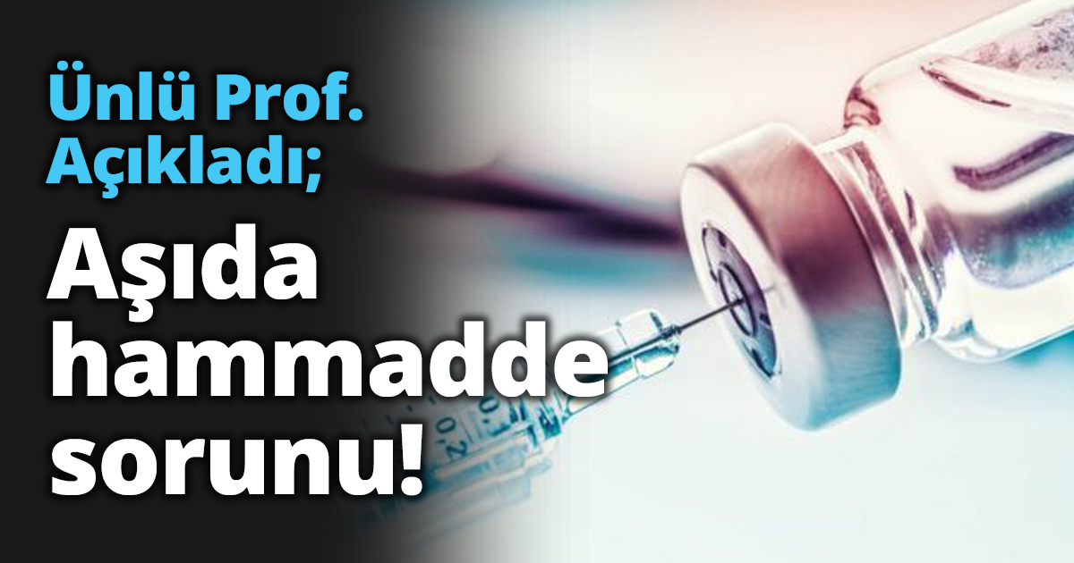 Ünlü Prof. Açıkladı; Aşıda hammadde sorunu!