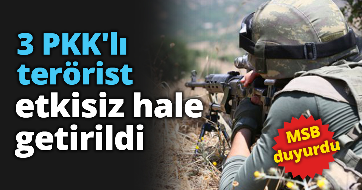 3 PKK'lı terörist etkisiz hale getirildi