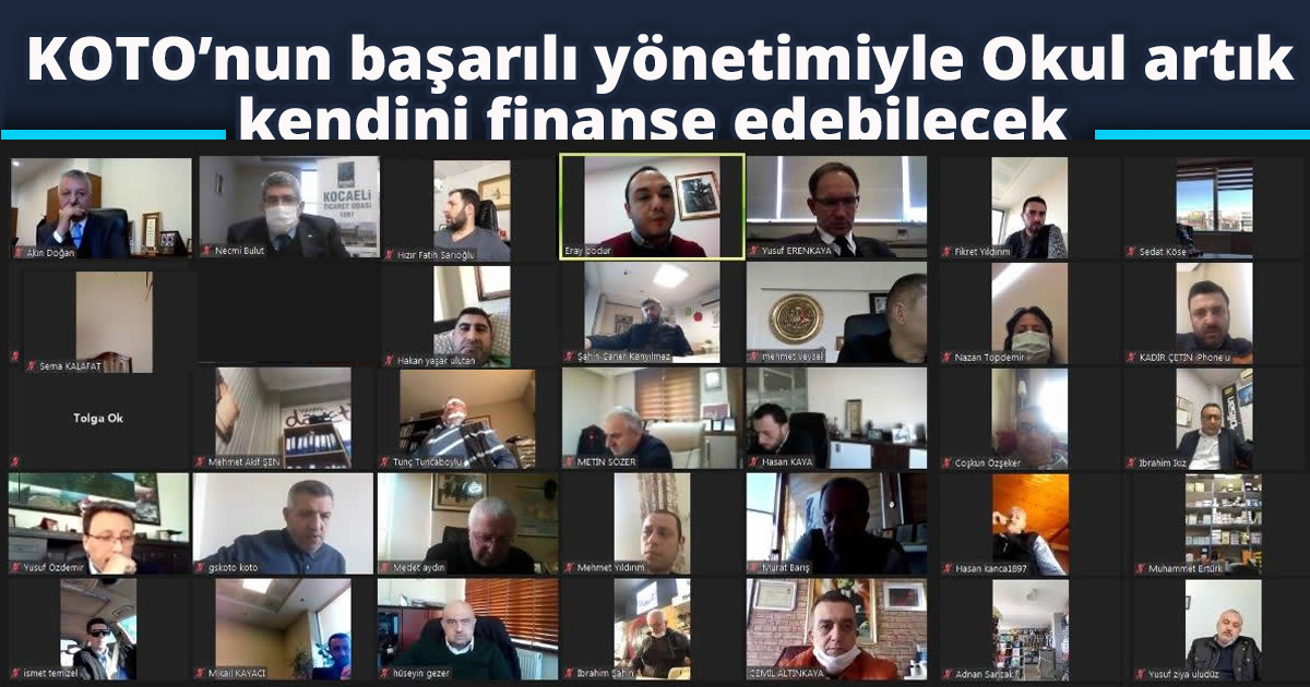 KOTO’nun başarılı yönetimiyle Okul artık kendini finanse edebilecek