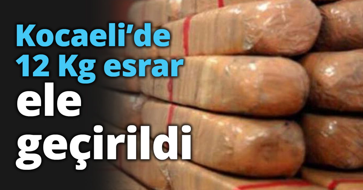 Kocaeli’de 12 Kg esrar ele geçirildi