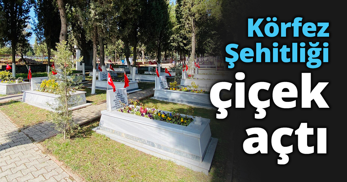 Körfez Şehitliği çiçek açtı 