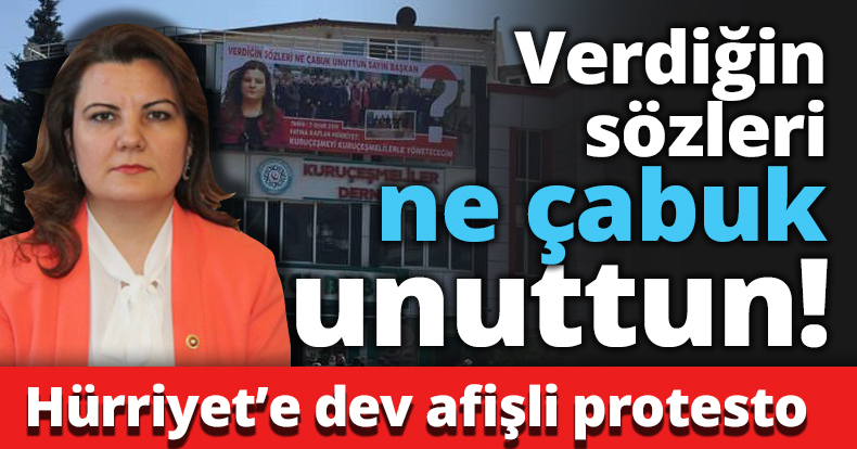 Hürriyet’e dev afişli protesto