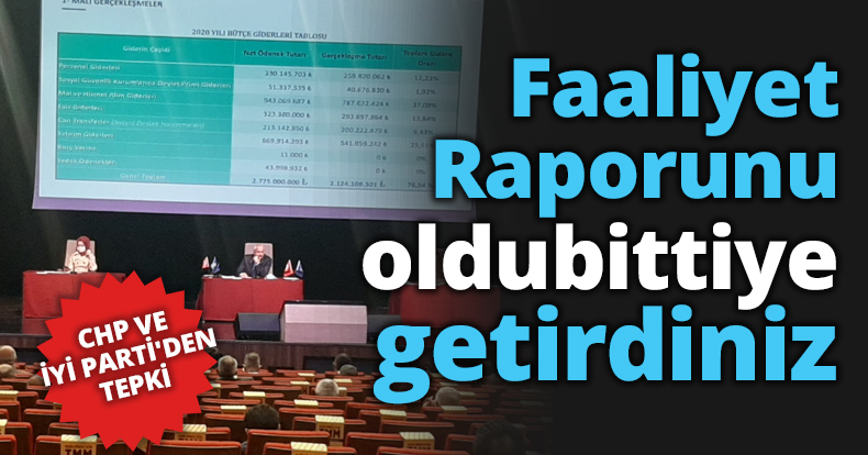 Faaliyet Raporunu oldubittiye getirdiniz