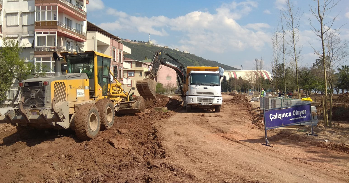 Hereke sahili yolu yapımına başlandı