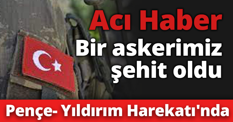 Pençe- Yıldırım Harekatı'nda bir asker şehit oldu