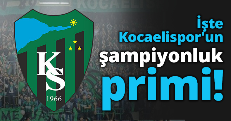 İşte Kocaelispor'un şampiyonluk primi!