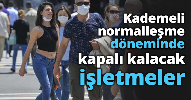 Kademeli normalleşme döneminde kapalı kalacak işletmeler