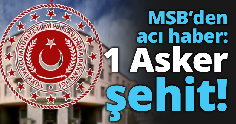 MSB’den acı haber: 1 Asker şehit!