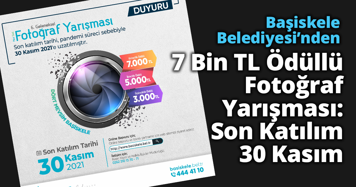 Başiskele Belediyesi’nden 7 Bin TL Ödüllü Fotoğraf Yarışması: Son Katılım 30 Kasım