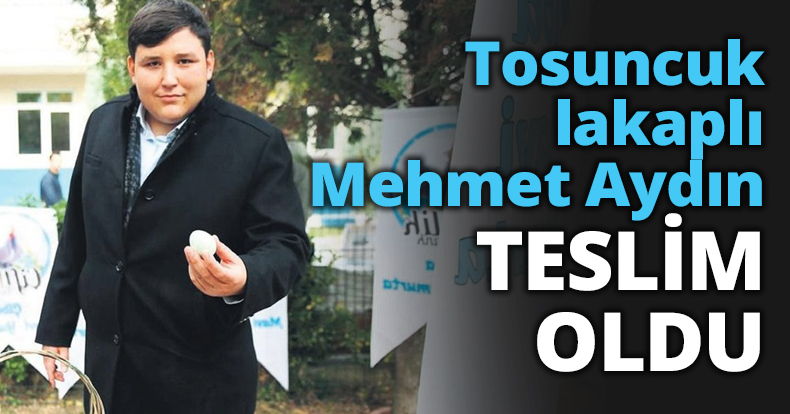 Tosuncuk lakaplı Mehmet Aydın TESLİM OLDU