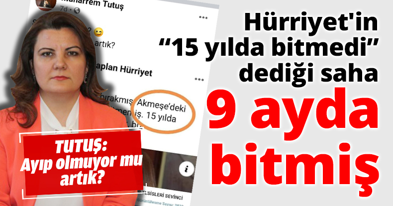 Hürriyet'in 15 yılda bitmedi dediği saha 9 ayda bitmiş