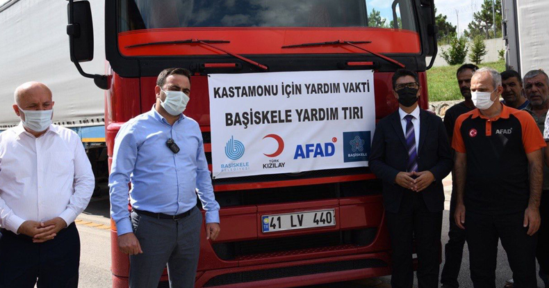 Başiskele’den sel bölgesine 6 TIR insani yardım