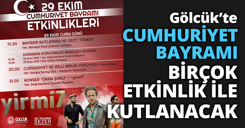 GÖLCÜK’TE CUMHURİYET BAYRAMI BİRÇOK ETKİNLİK İLE KUTLANACAK