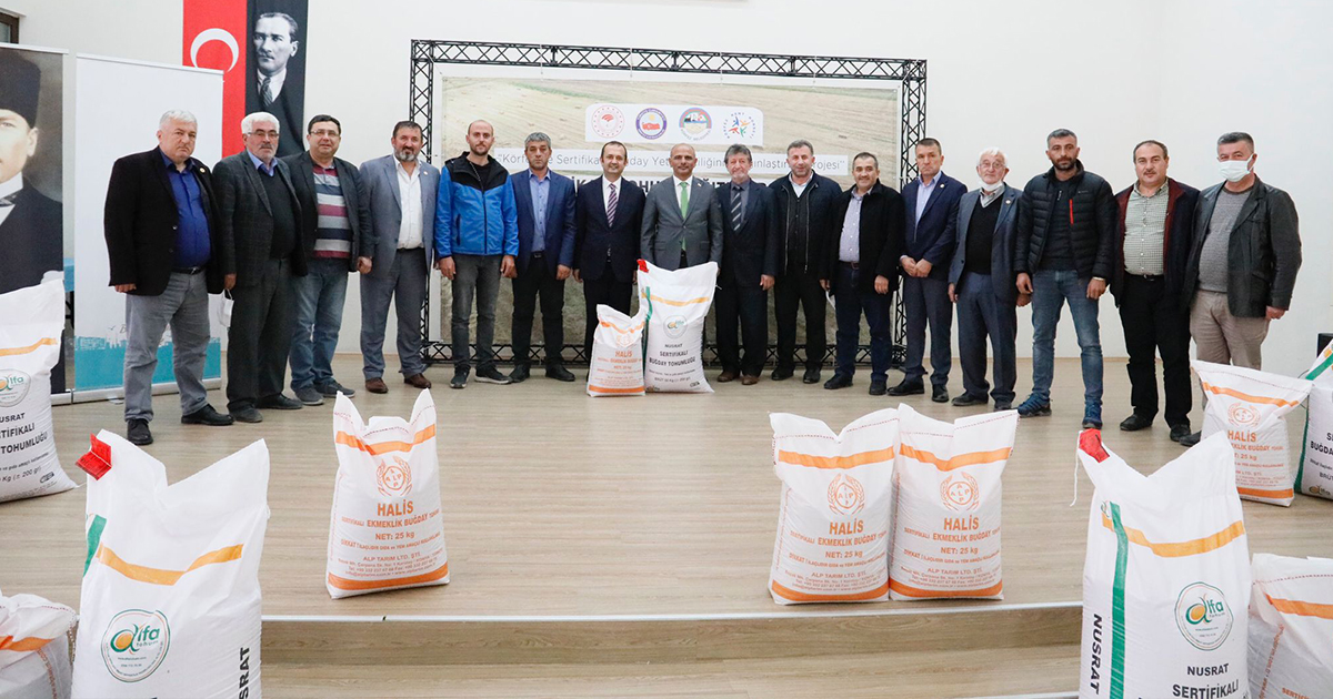 300 çiftçiye 30 ton buğday tohum desteği