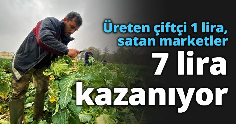Üreten çiftçi 1 lira, satan marketler 7 lira kazanıyor