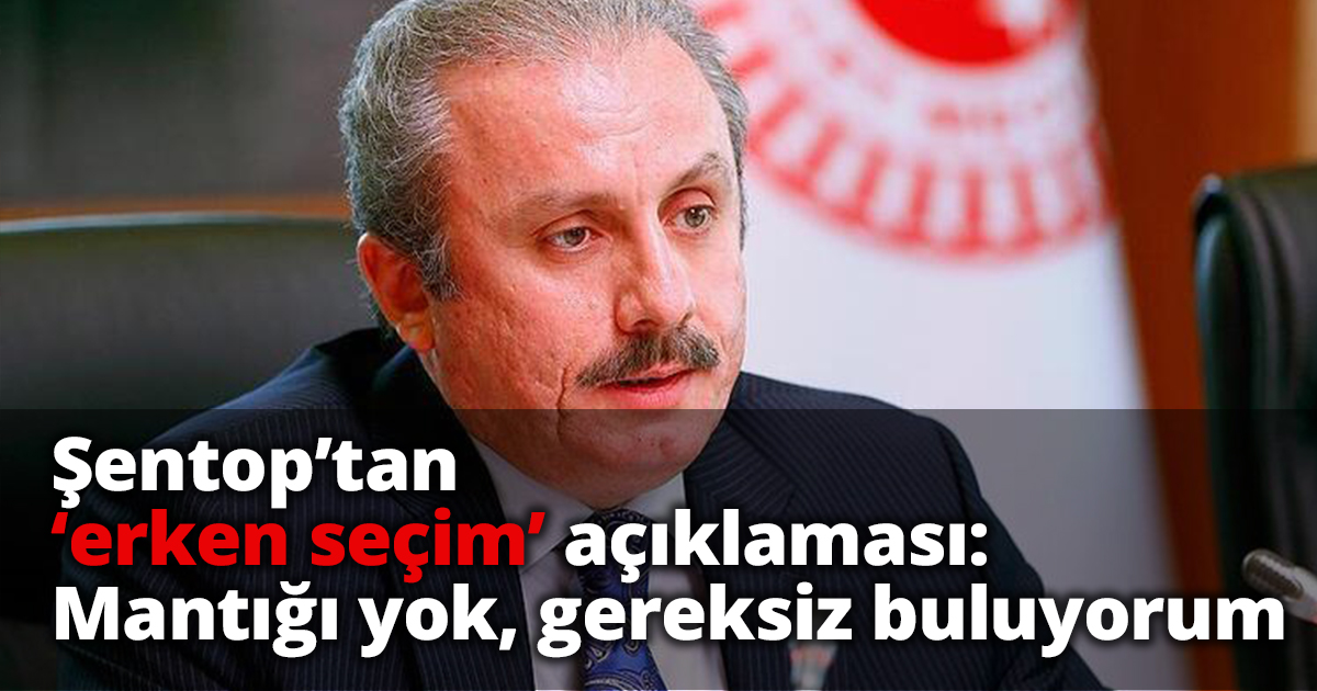 Şentop’tan ‘erken seçim’ açıklaması: Mantığı yok, gereksiz buluyorum