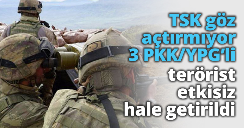 TSK göz açtırmıyor 3 PKK/YPG’li etkisiz hale getirildi