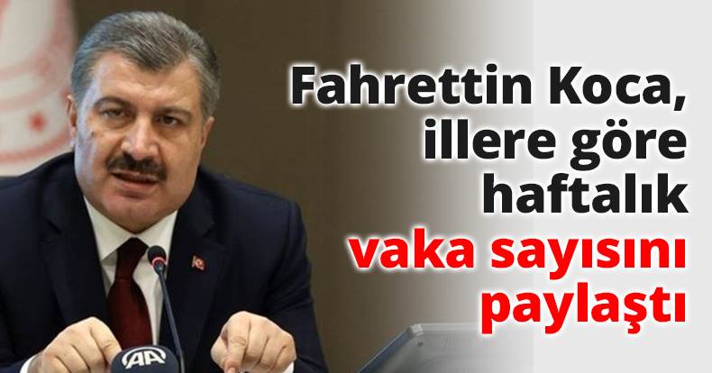 Fahrettin Koca, illere göre haftalık vaka sayısını paylaştı
