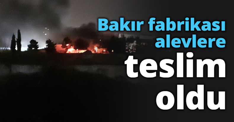 Bakır fabrikası alevlere teslim oldu