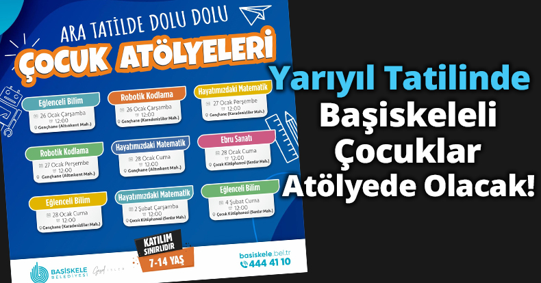 Yarıyıl Tatilinde Başiskeleli Çocuklar Atölyede Olacak