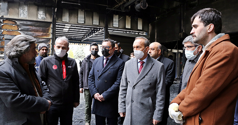 Vali Yavuz ve Başkan Bulut’tan işyeri yanan esnaflara ‘geçmiş olsun’ ziyareti
