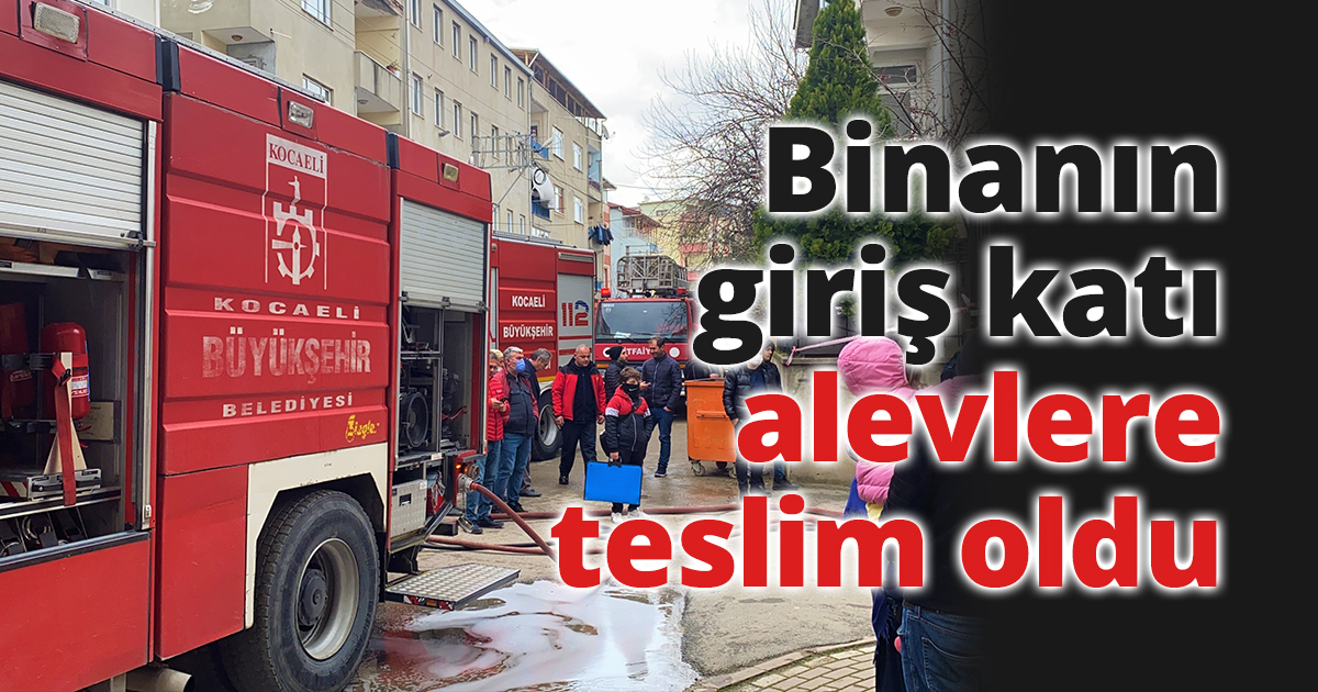 Binanın giriş katı alevlere teslim oldu