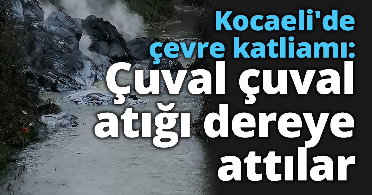 Kocaeli'de çevre katliamı: Çuval çuval atığı dereye attılar