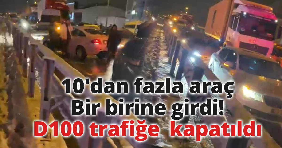 Kocaeli'de 10'dan fazla araç kazaya karıştı, D100 trafiğe kapatıldı