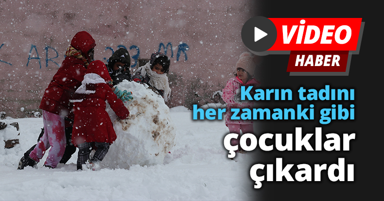 Kocaeli'de karın tadını her zamanki gibi çocuklar çıkardı