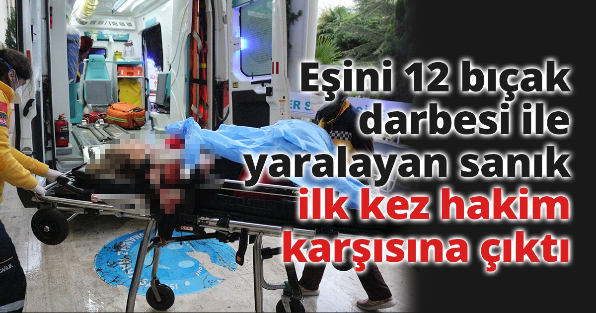Eşini 12 bıçak darbesi ile yaralayan sanık ilk kez hakim karşısına çıktı