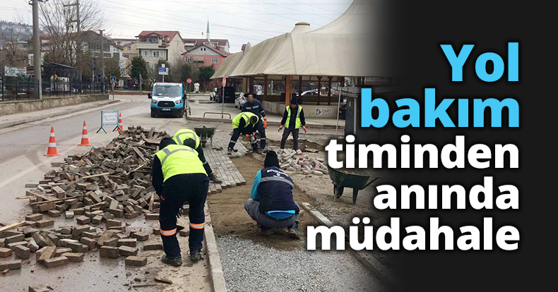 Yol bakım timinden anında müdahale