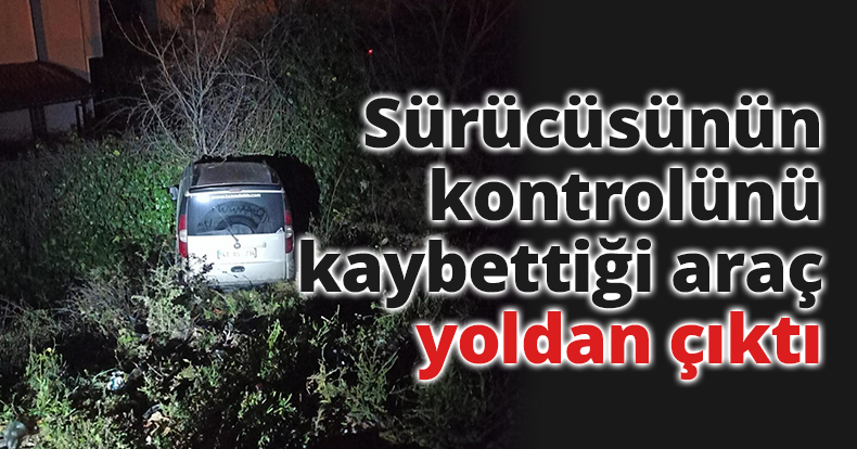 Sürücüsünün kontrolünü kaybettiği araç yoldan çıktı