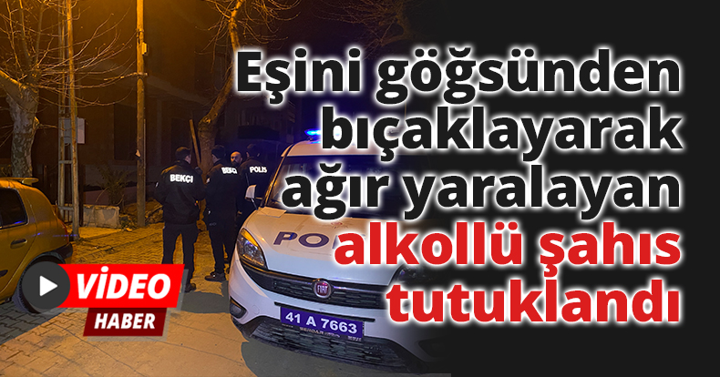 Eşini göğsünden bıçaklayarak ağır yaralayan alkollü şahıs tutuklandı