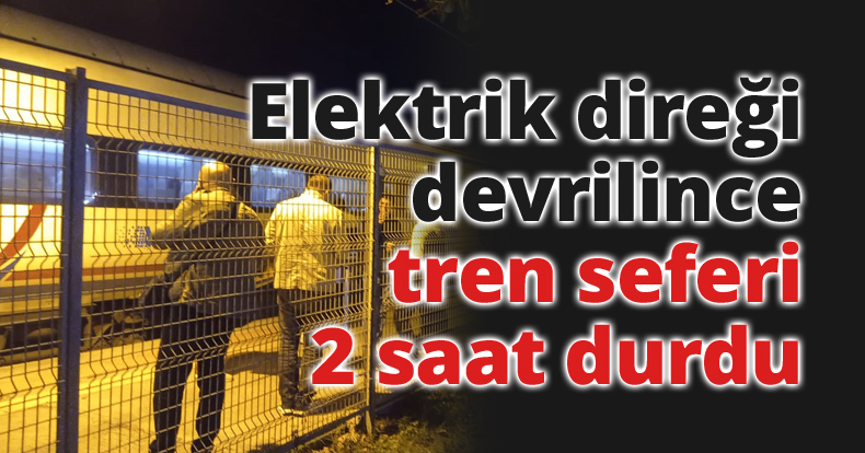 Elektrik direği devrilince tren seferi 2 saat durdu