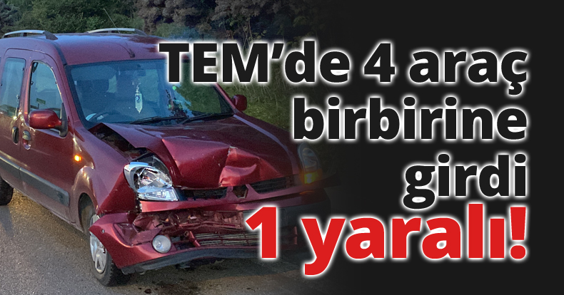 TEM’de 4 araç birbirine girdi: 1 yaralı